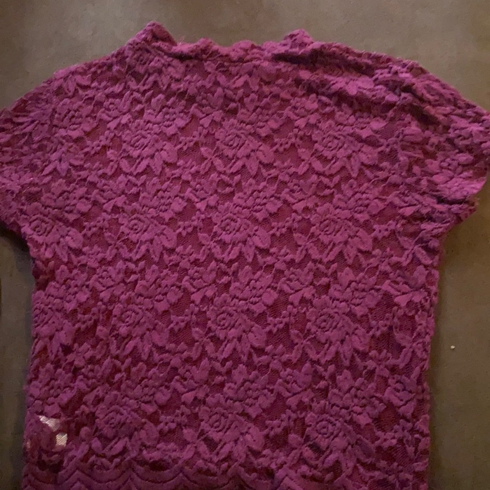 Purple lace crop top.